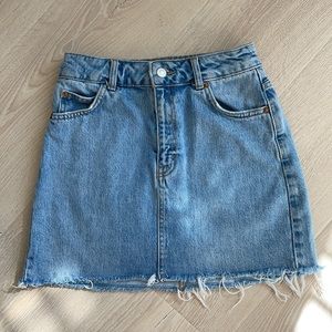 Topshop Moto Denim Blue Mini Skirt